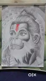 Hanumanji sketch, graphite sketch
