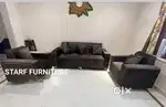 5 seater sofa set with designing handle and stripes model