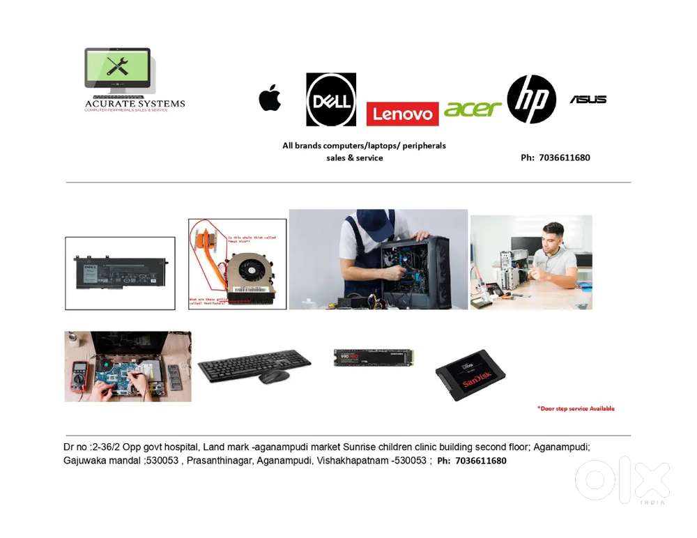 All brands computer and laptops peripherals sales and service