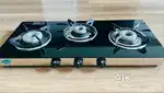Glen GL-1033-GT AL 3 Burner Glass Cooktop