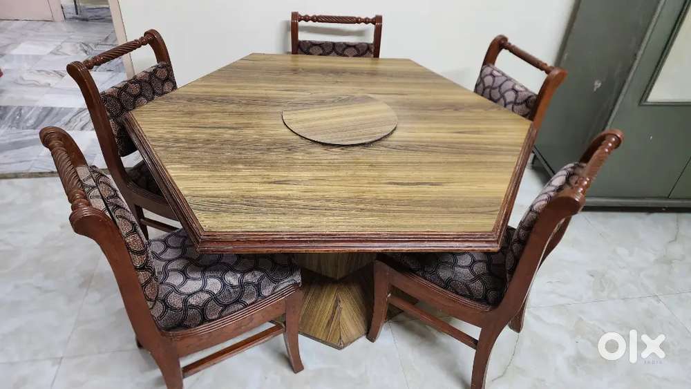 Wooden dining table with chair