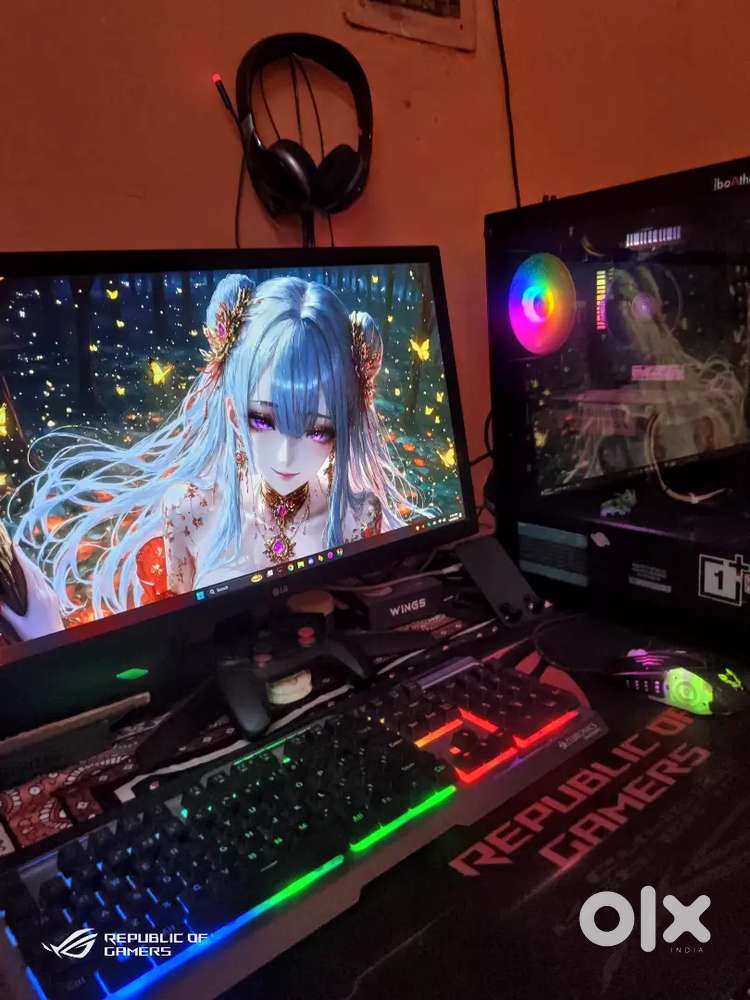 Full Gaming PC Setup Ryzen 5 + GTX 1650 + LG 144Hz Monitor gaming pc