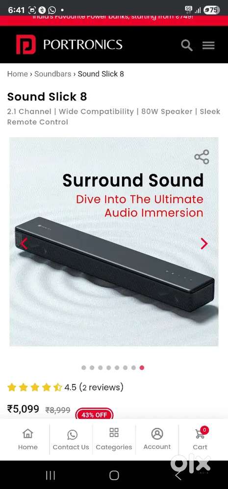 Potronics soundbar slick 8