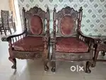 Custom Made Handcrafted Sheesham chairs and side table.
