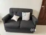 2 sofas grey and black