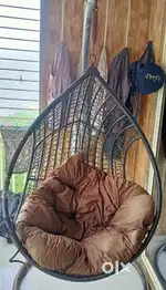 Singel Seater Iron Hanging Egg Swing/Chair with Curve Stand