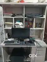 Computer/study table (well maintained) with study lights