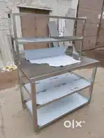 Stainless steel work table With over head shelf (Brand-New) For Sale