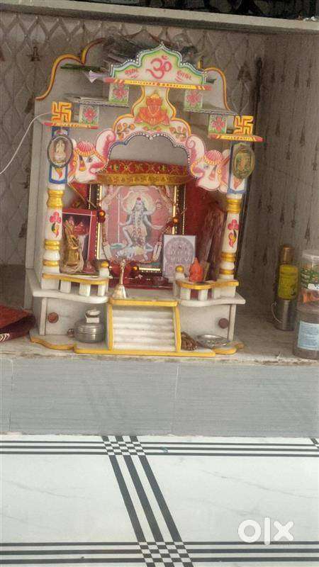 White Marble Temple with colourful design for Sell