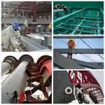 Technician and machine operates
