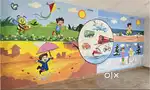 Play School Cartoon Wall Painting