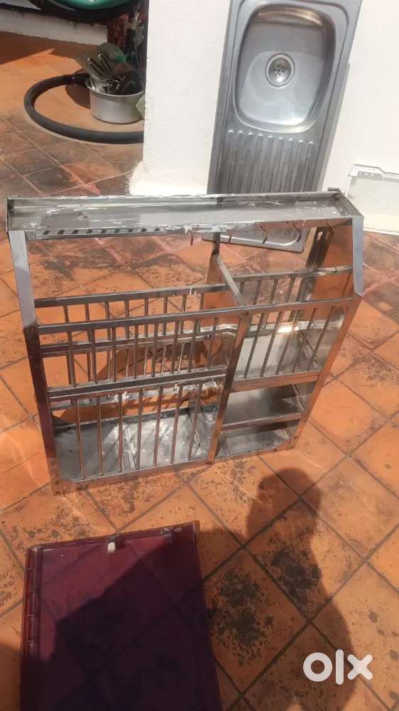 TATA stainless steel sink and cutlery stand