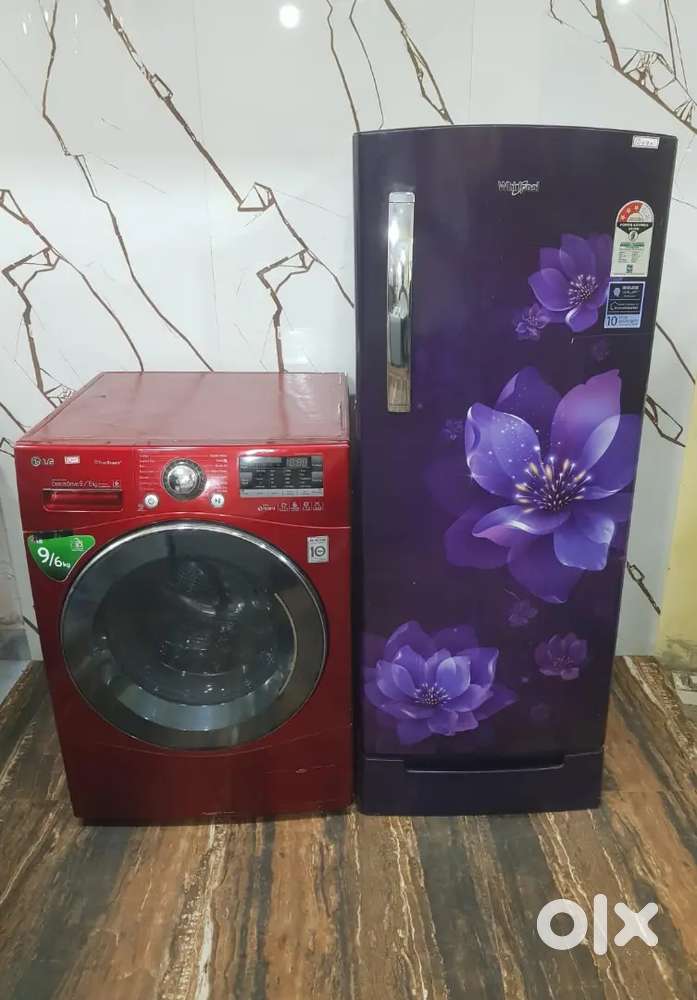 Whirlpool latest model single door refrigerator and lg washing machin