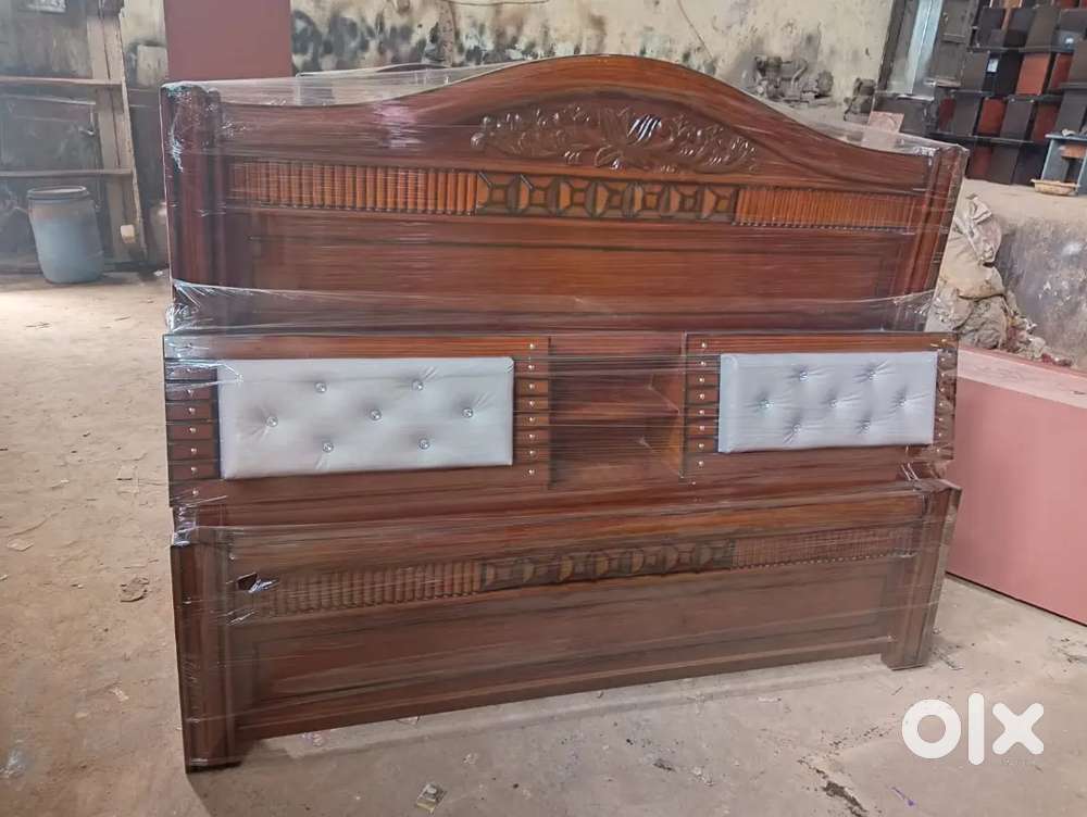 . Luxury Finish Wooden Double Bed Premium Quality