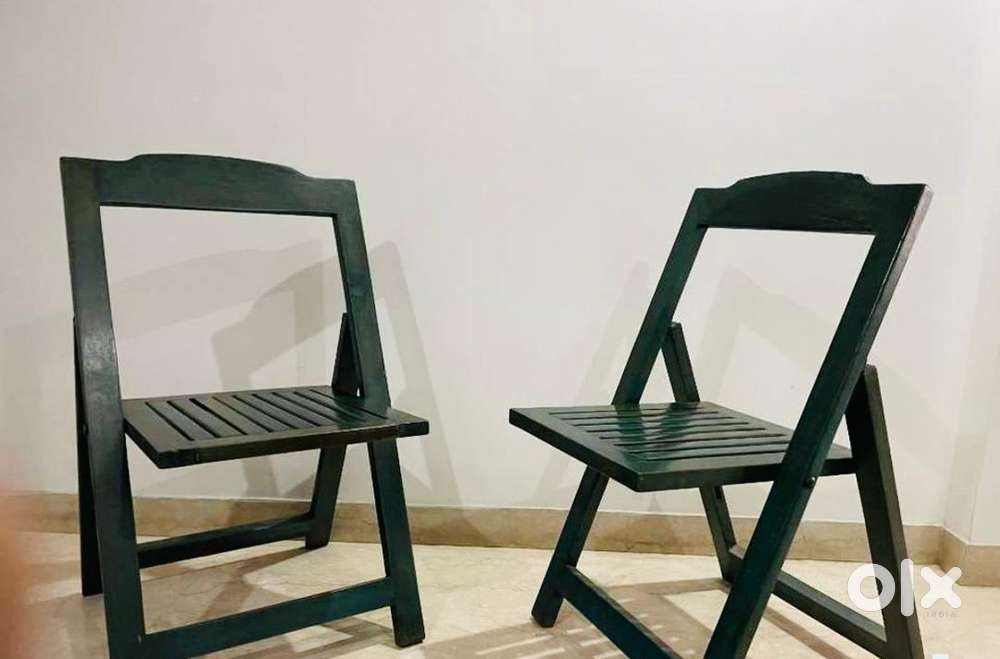 Vintage green wooden pair of chairs ready for sale !!