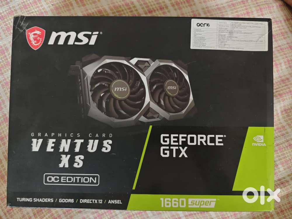 MSI GTX 1660 Super Ventus OC graphics card (GPU)
