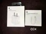 Original Apple USB-C 20W Power Adapter & Lightning to Headphone Jack.