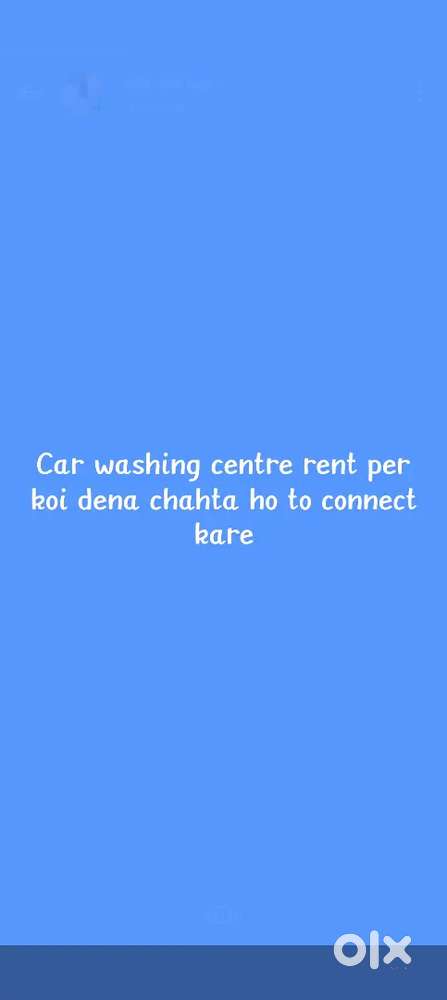 Car washing centre rent per koi dena chahta ho to connect kare