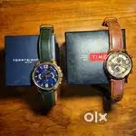 Tommy hilfiger & Timex genuine leather watch for men.