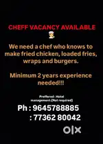 Chef vaccancy available at kaloor