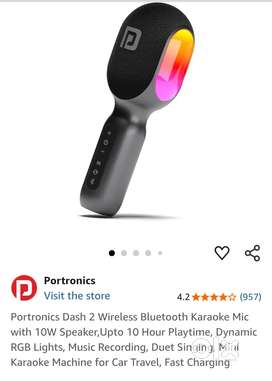 Portronics Dash 2 Wireless Bluetooth Karaoke Mic with 10W Speaker