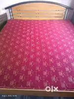 Iron 6'7 bed with mattress and dressing table wooden, computer table .