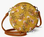 Round Sling Crossbody Bag For Women, Vegan Leather Purse