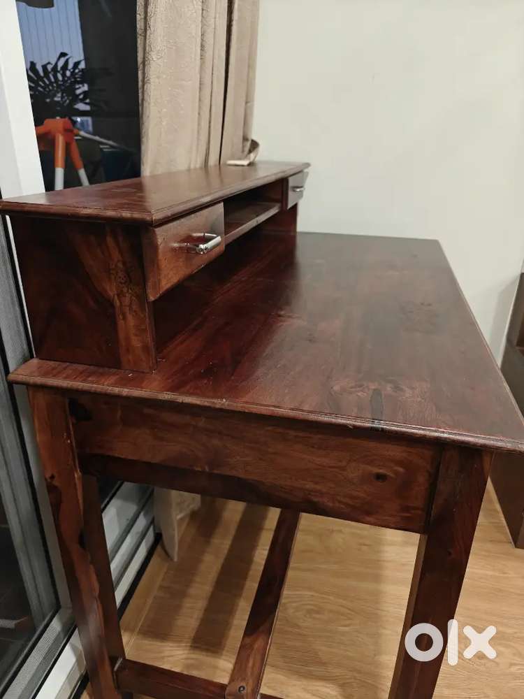 Sheesham Table study/ office  wall but finish brown