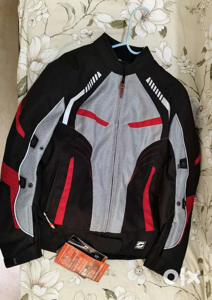 (NEW) Solace Asmi V3 Ladies Black Red Riding Jacket (Size - Medium)