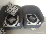 Sofa set with sofa covers
