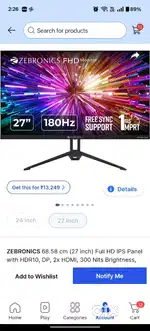 ZEBRONICS 27 inch Full HD  four months old with bill and box