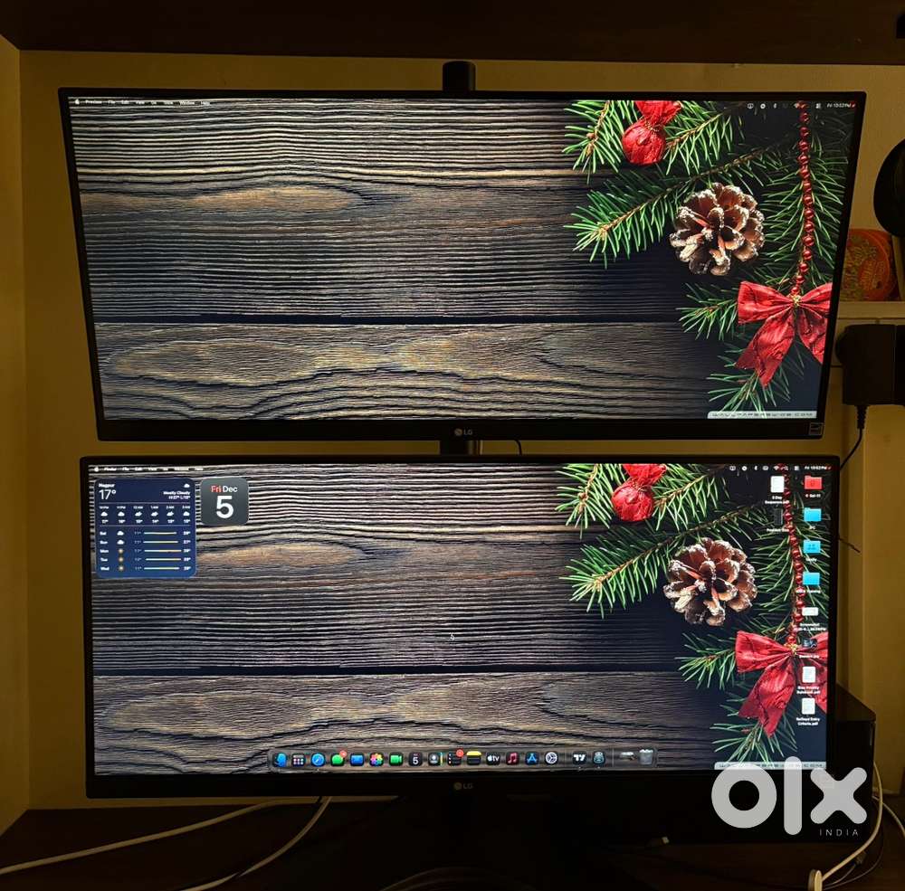 2 LG Ultrawide 29-inch Monitors Setup with Vertical Dual Arm