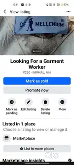 Looking for a Male Garments Worker