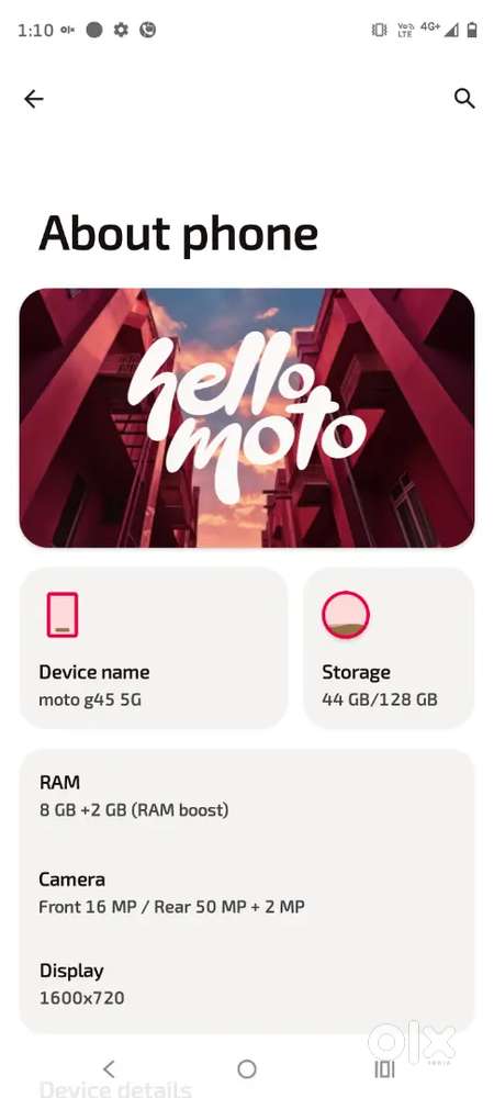 Moto g45 5g new condition 4month old h
