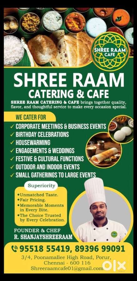 Part time/Full time Job -Chef/Cook Required- Shree Raam Cafe