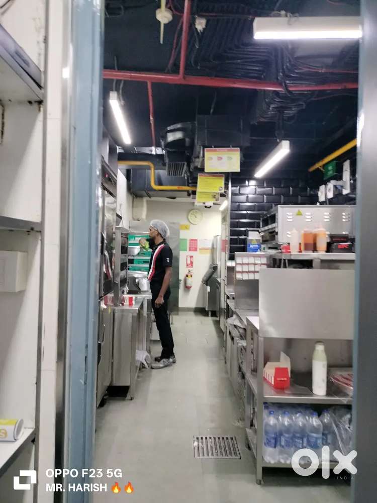 Cashier kitchen and burger making