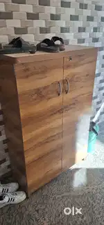 Double bad with foam mattresses and dressing and shoes rack