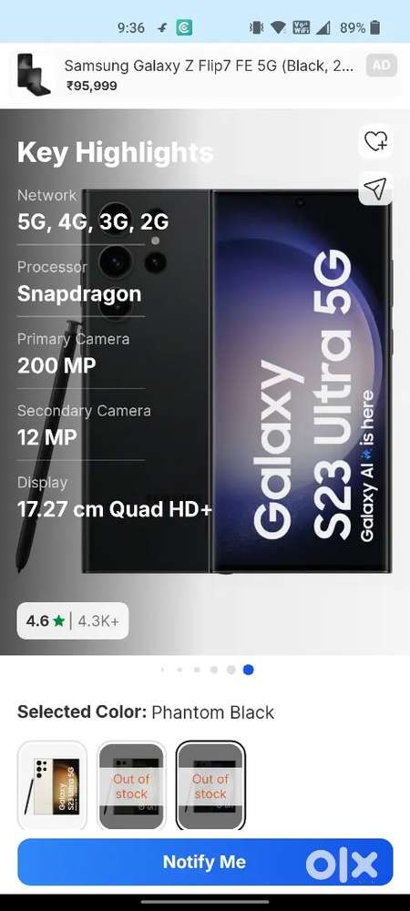 Samsung 23 ultra neat and clean