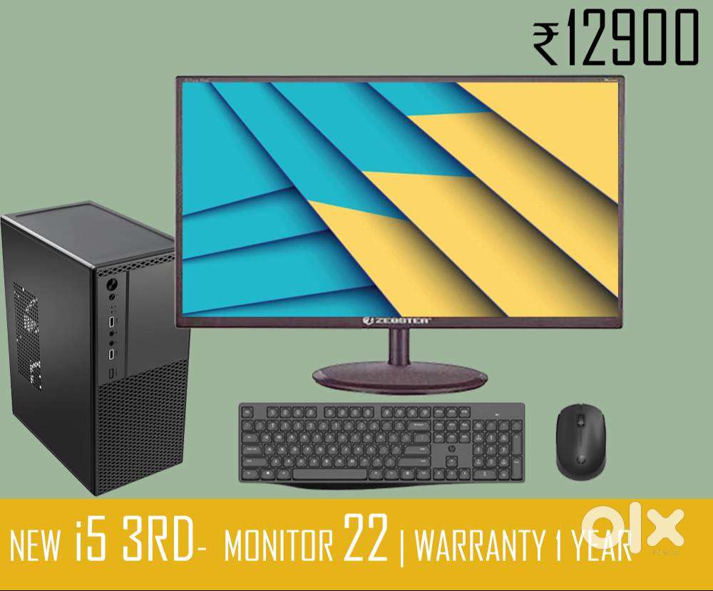 MONITOR 22 INCH  COMPUTER CPU i5 3rd GEN  8gb ram  warranty 1year