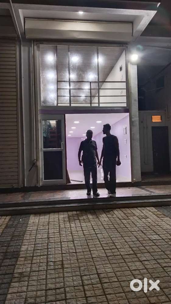 New shop with mazzanine floor with vetrified tile, PVC/POP ceiling