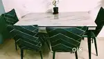 Dining Table with Marble TableTop & Stainless steel base with 4 Chairs