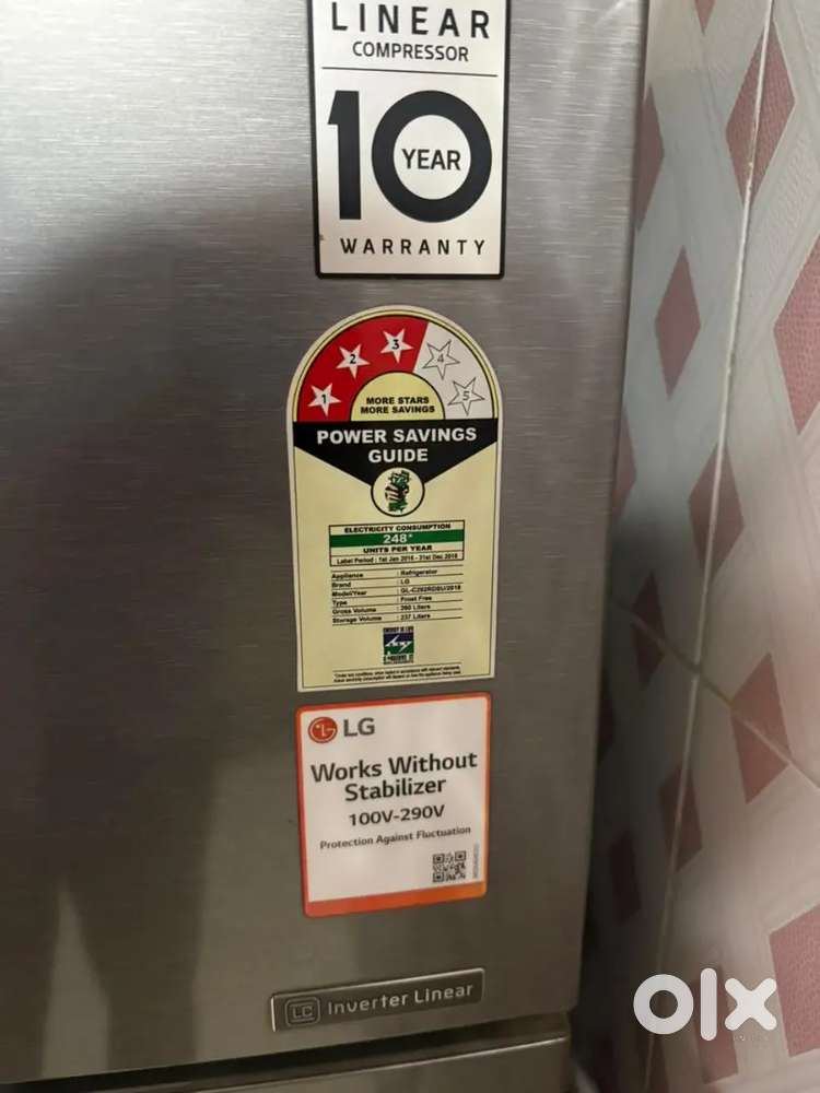 Lg double door 260liters Fridge