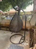 Hanging swing chair with stand - Rattan/wicker style (good condition)