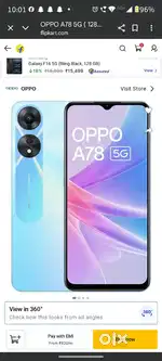 Oppo A78 8gb ram 256 rom