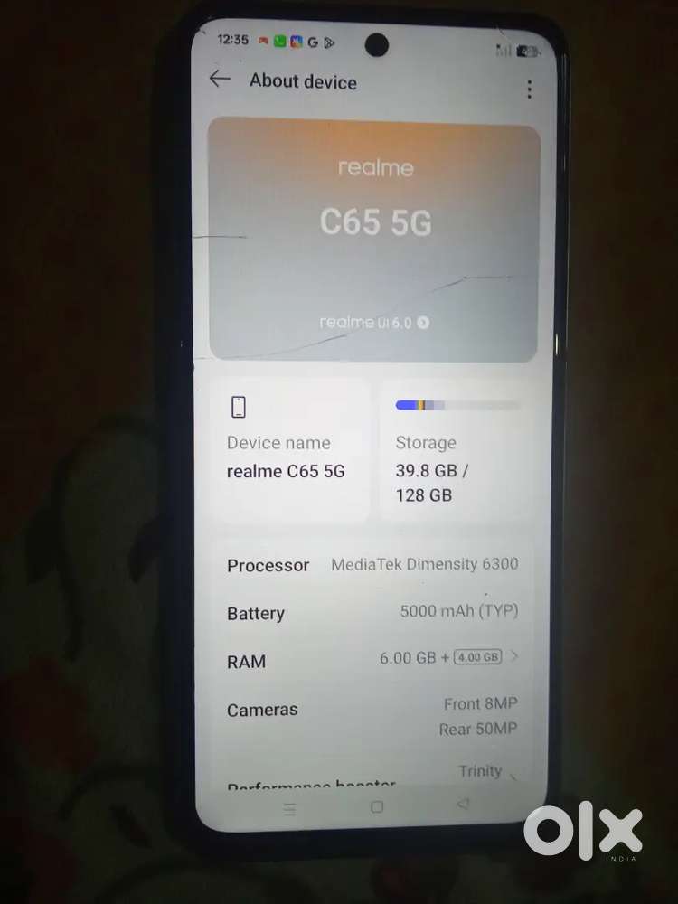 Realme c65 6gb 128gb 5g  brand new condition phone