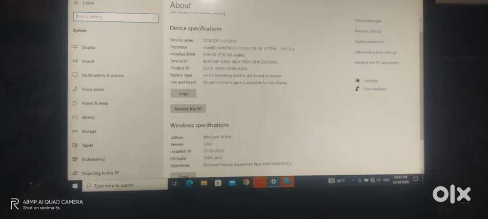 Lenova dell laptop 8gbram 512 SSD i5 generation