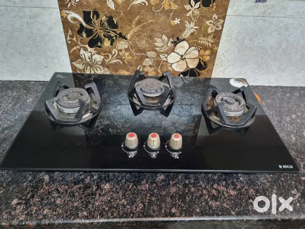Elica 3 burner gas stove / glass hob