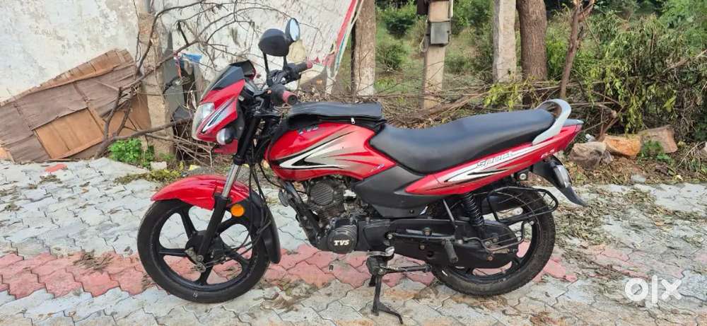 TVS SPORT ES; MODEL 2021; SELF STARTER ALLOY WHEEL; RED COLOUR; BS6  .