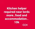 Kitchen helper cum dishwasher