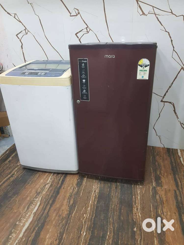 Full Set Combo! MarQ 180L Fridge + LG Turbodrum 6.5kg Working Perfect